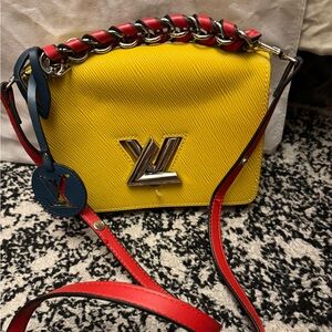 Yellow Crossbody Bag with Red and Blue Accents